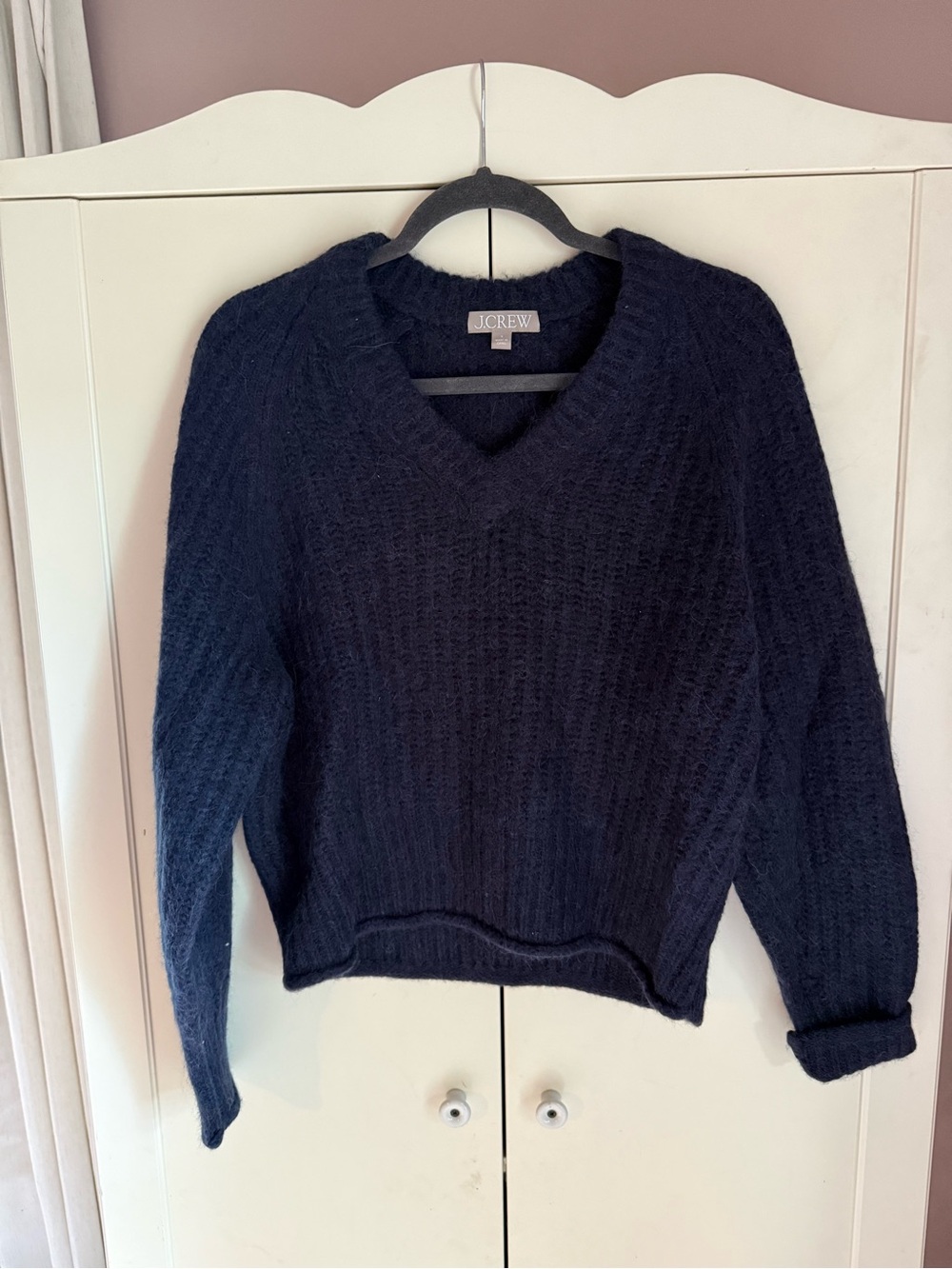 J. Crew Women's Dark Navy V-Neck Sweater